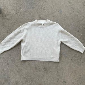 h&m white ribbed sweater